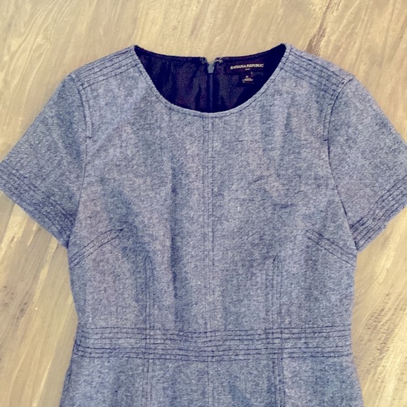 Banana Republic Sheath Dress Office Fully Lined 6 Wool Blend - Picture 3 of 7